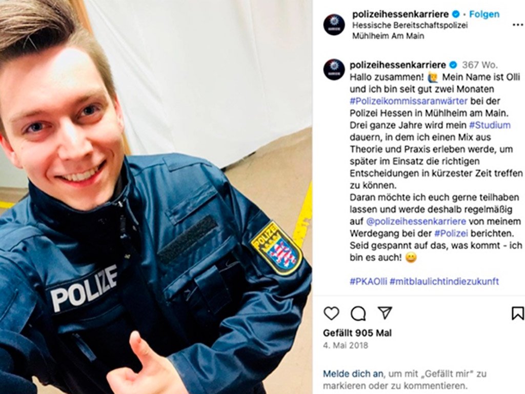 Social Media Post der polizei zum Thema Polizeikarriere
